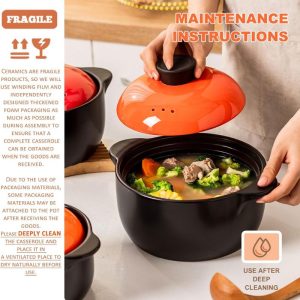 Premium Ceramic Casserole Clay Pot with Lid