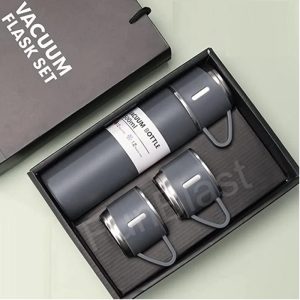 Vacuum Flask Set with 2 Steel Cups