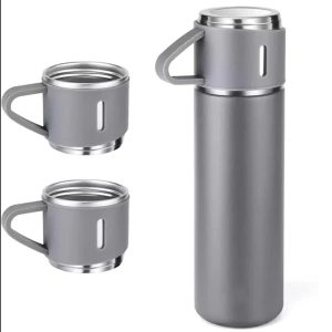 Vacuum Flask Set with 2 Steel Cups